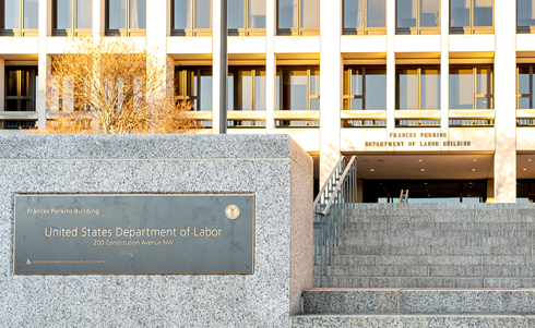 US Department of Labor building on a sunny day