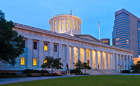 Ohio Statehouse in the evening