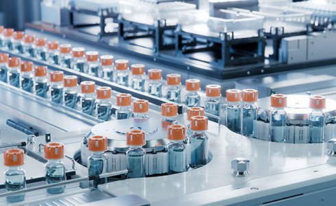 A pharmacuetical factory conveyor belt