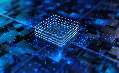 Artistic high-tech image representing blockchain
