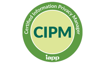 Certified Information Privacy Manager logo. CIPM. IAPP.